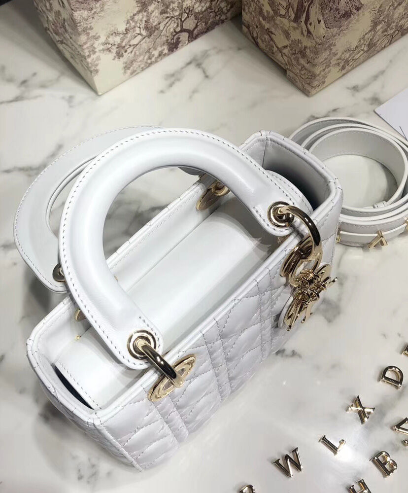 Christian Dior Lady Dior My Abcdior Bag White